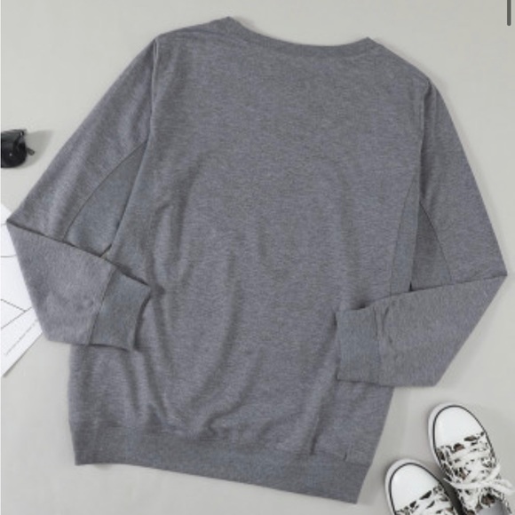 Grey Fleece Pullover Sweatshirt - Picture 8 of 11